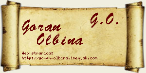 Goran Olbina vizit kartica